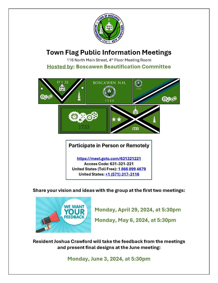 town flag info mtgs