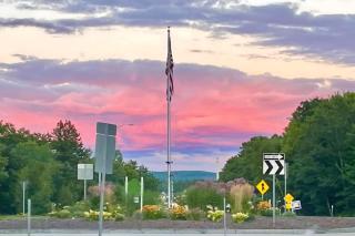 Harris Hill Roundabout at Sunset