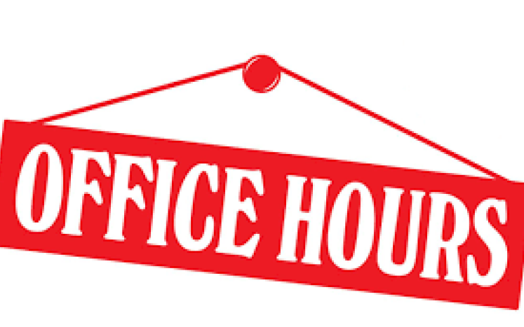 Picture of a sign that says OFFICE HOURS